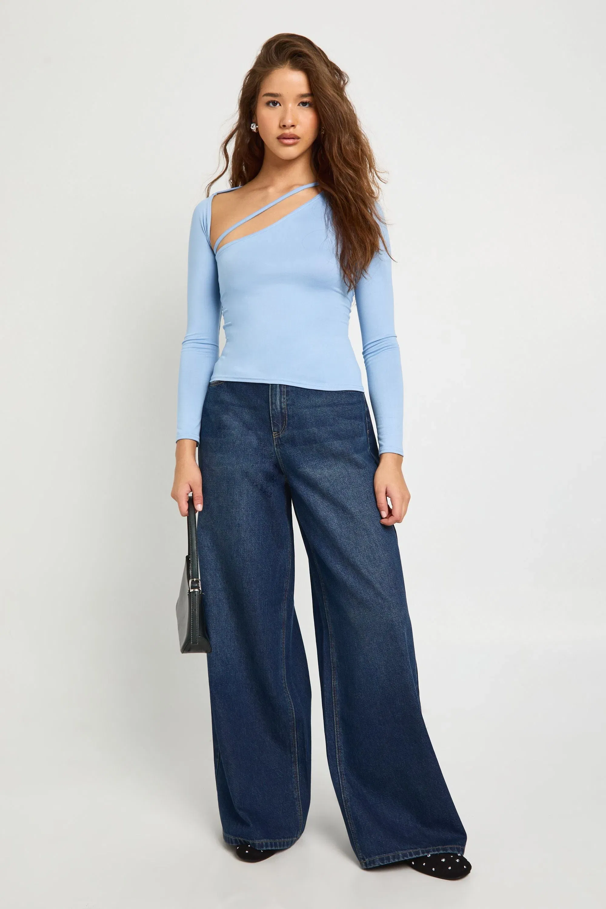 Super Soft Long Sleeve Strap Detail Top
