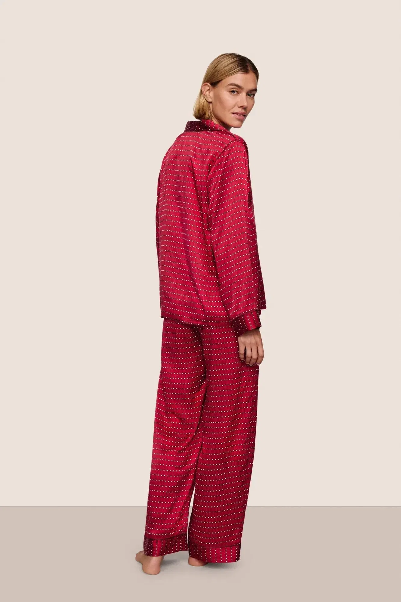 Inez Washable Silk Printed Long PJ Set