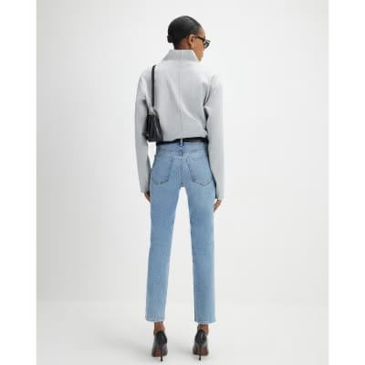 Blue Classic High Waisted Slim Fit Jeans