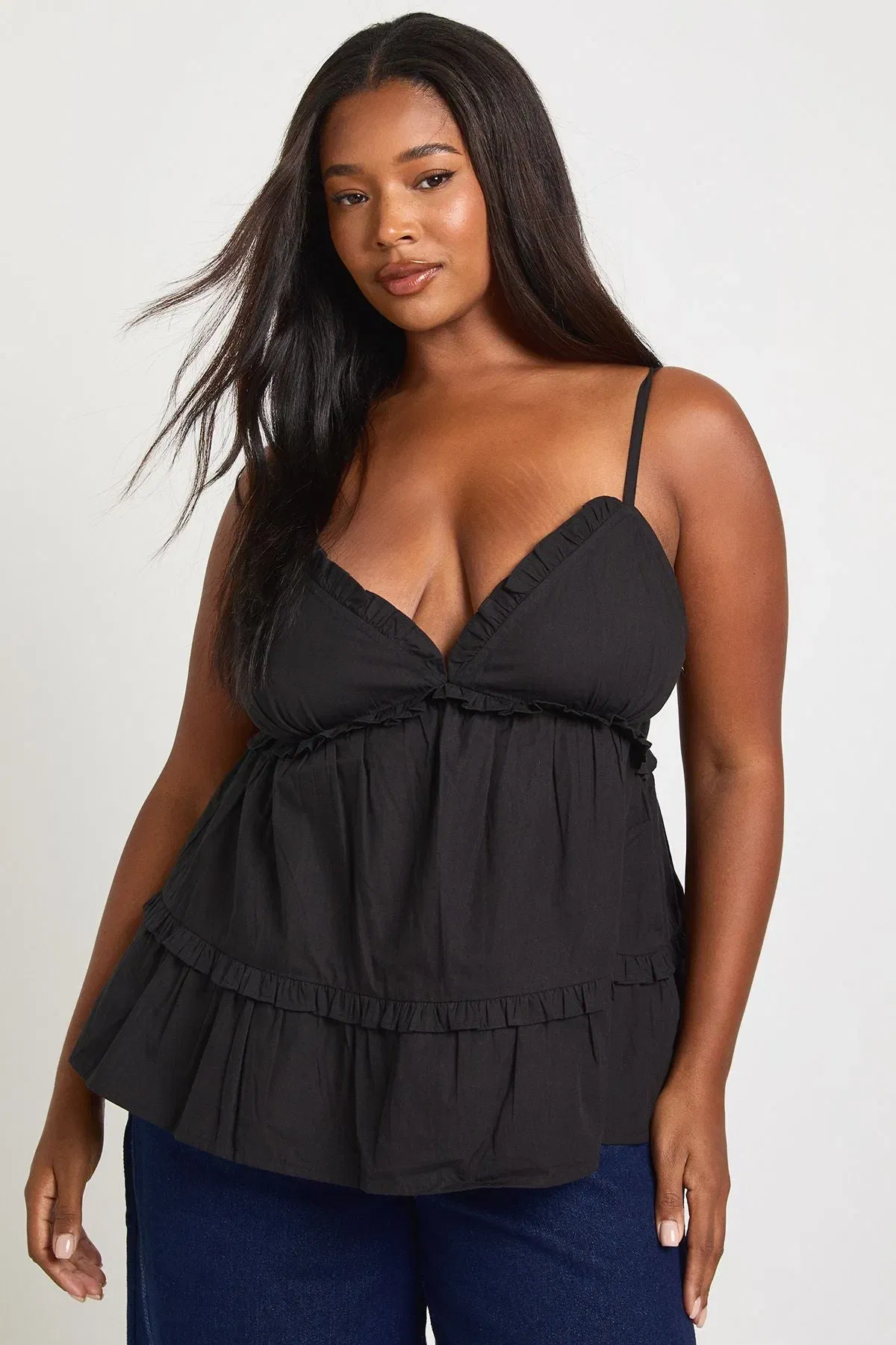 Plus Frill Detail Strappy Top