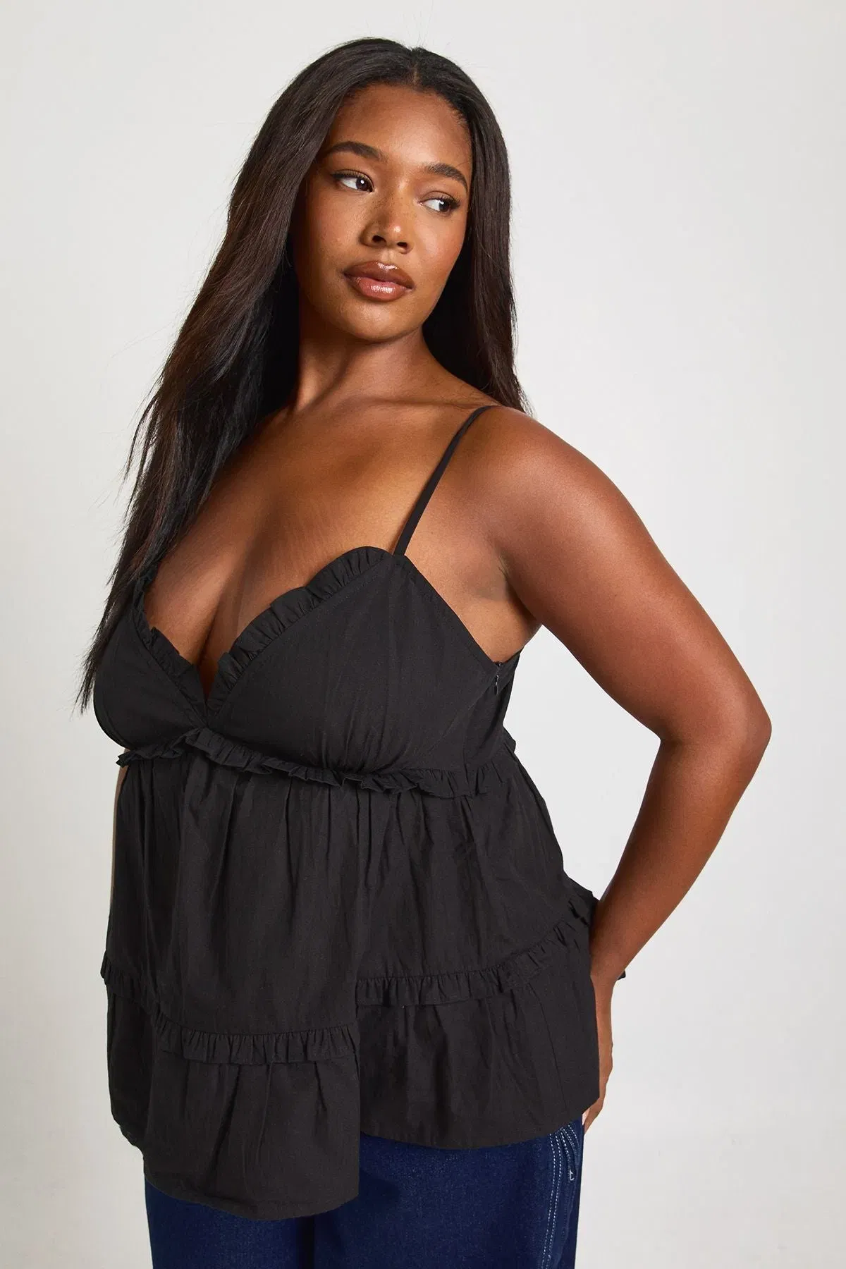 Plus Frill Detail Strappy Top