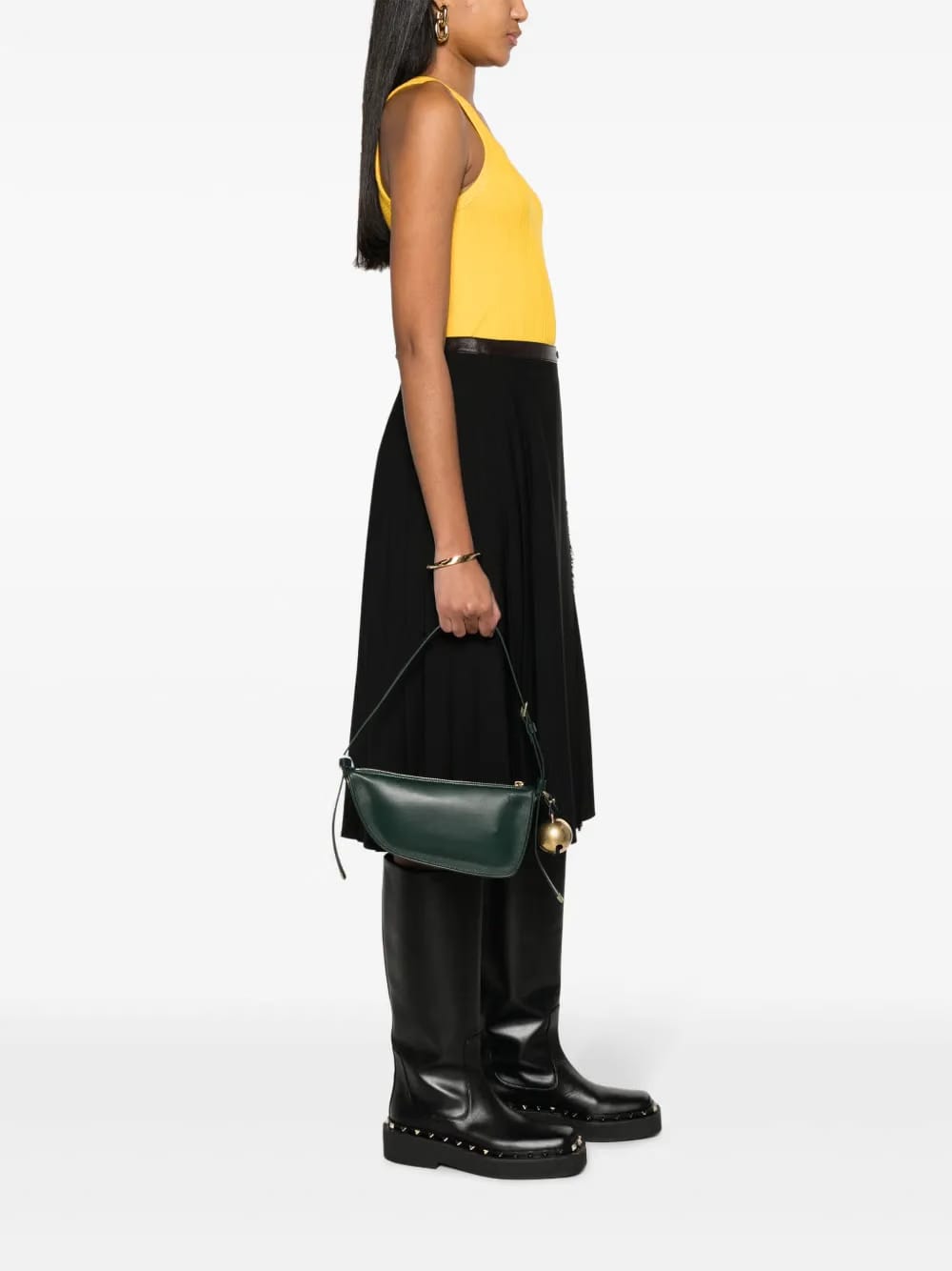 charm-detail leather shoulder bag