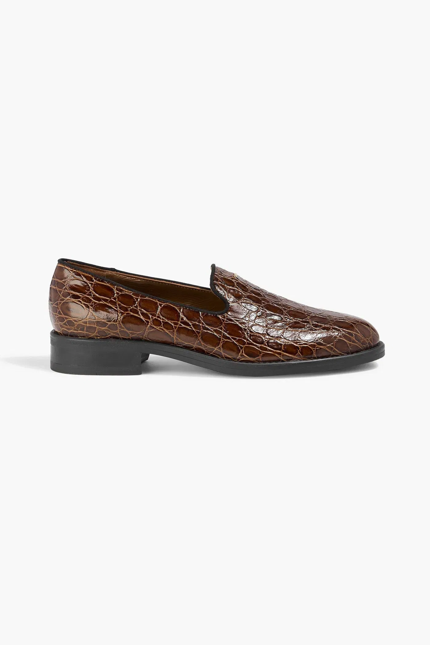 Giuseppe Zanotti Dories Croc-Effect Leather Loafers Brown Women's
