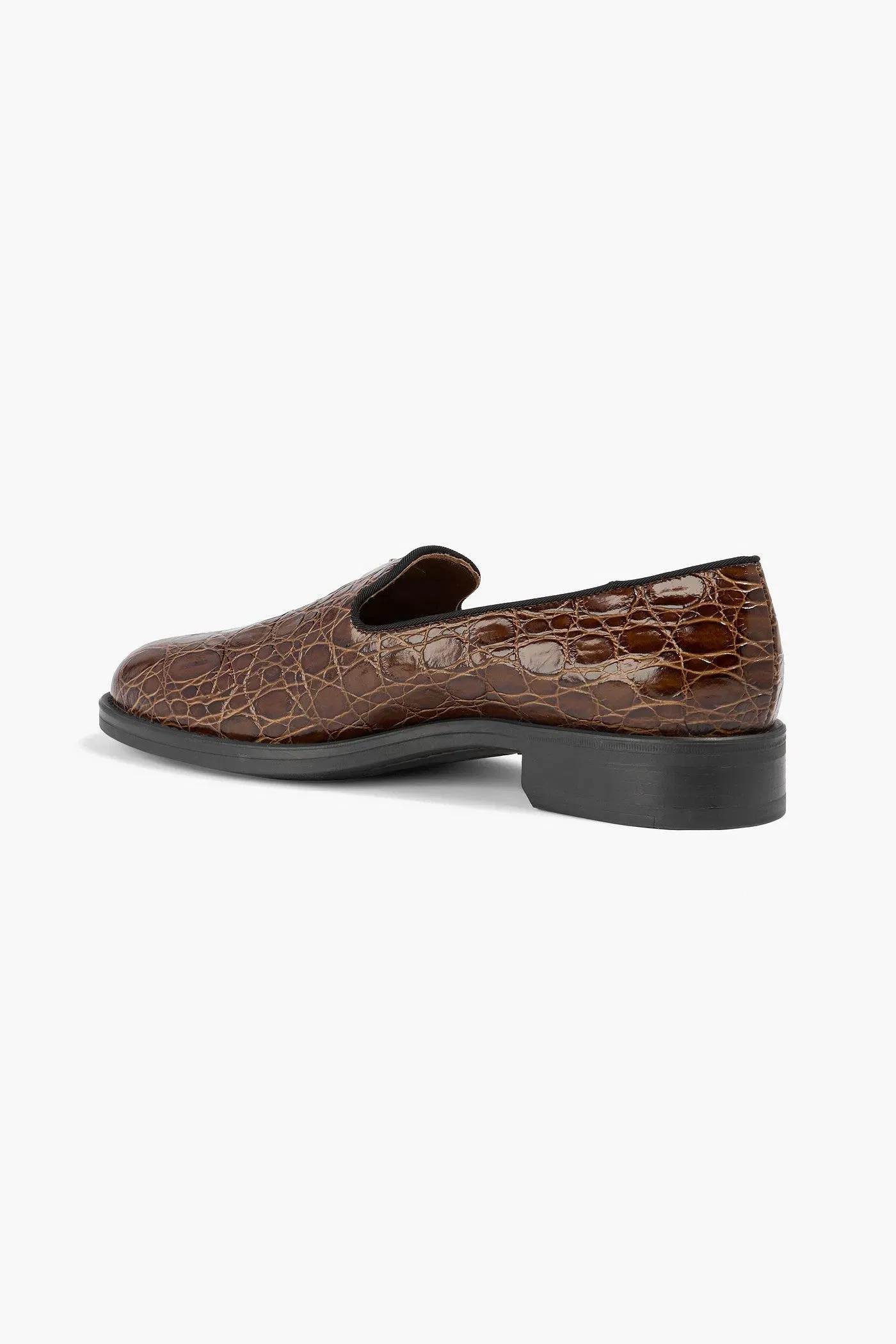 Giuseppe Zanotti Dories Croc-Effect Leather Loafers Brown Women's