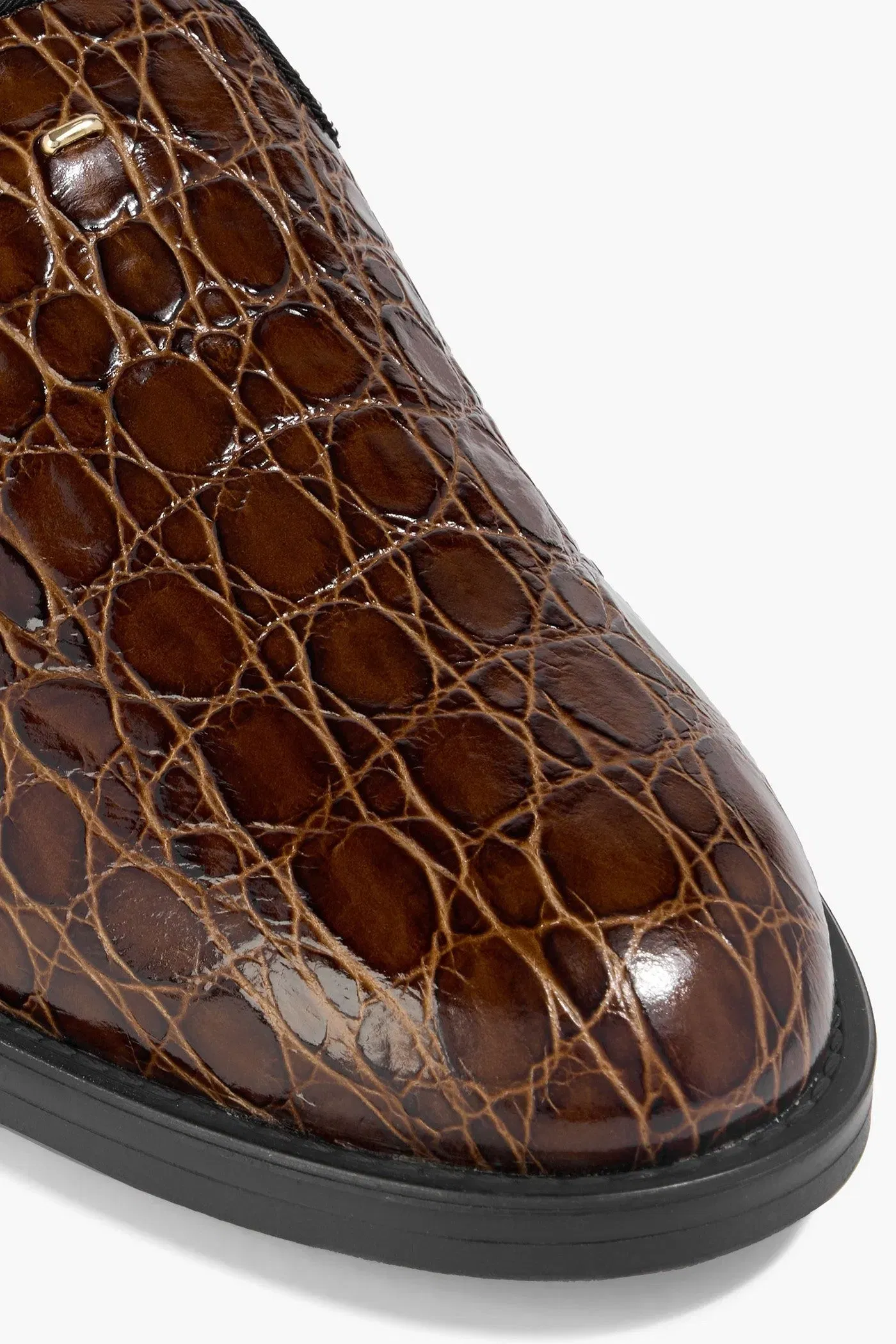Giuseppe Zanotti Dories Croc-Effect Leather Loafers Brown Women's