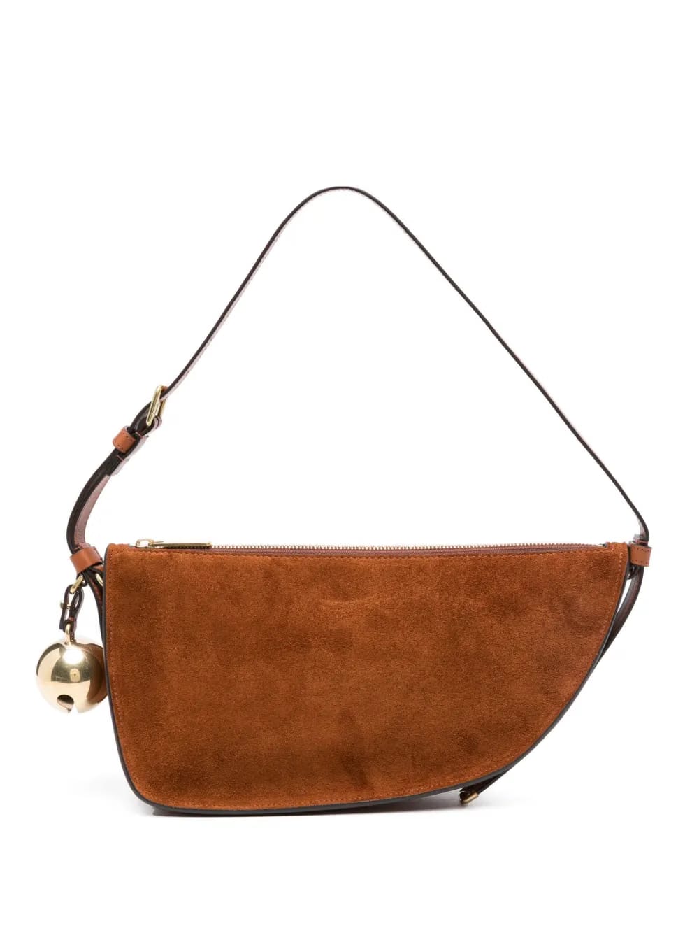 Shield Sling suede shoulder bag