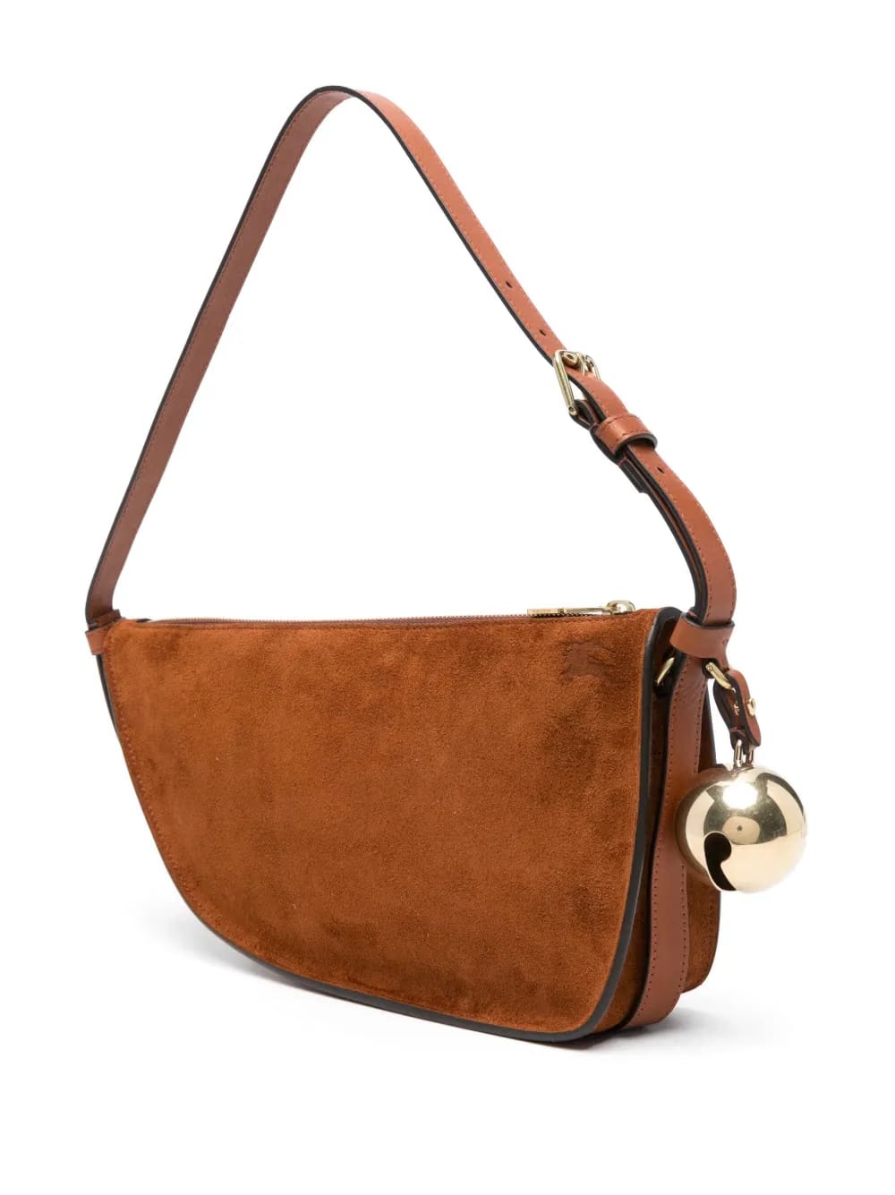 Shield Sling suede shoulder bag