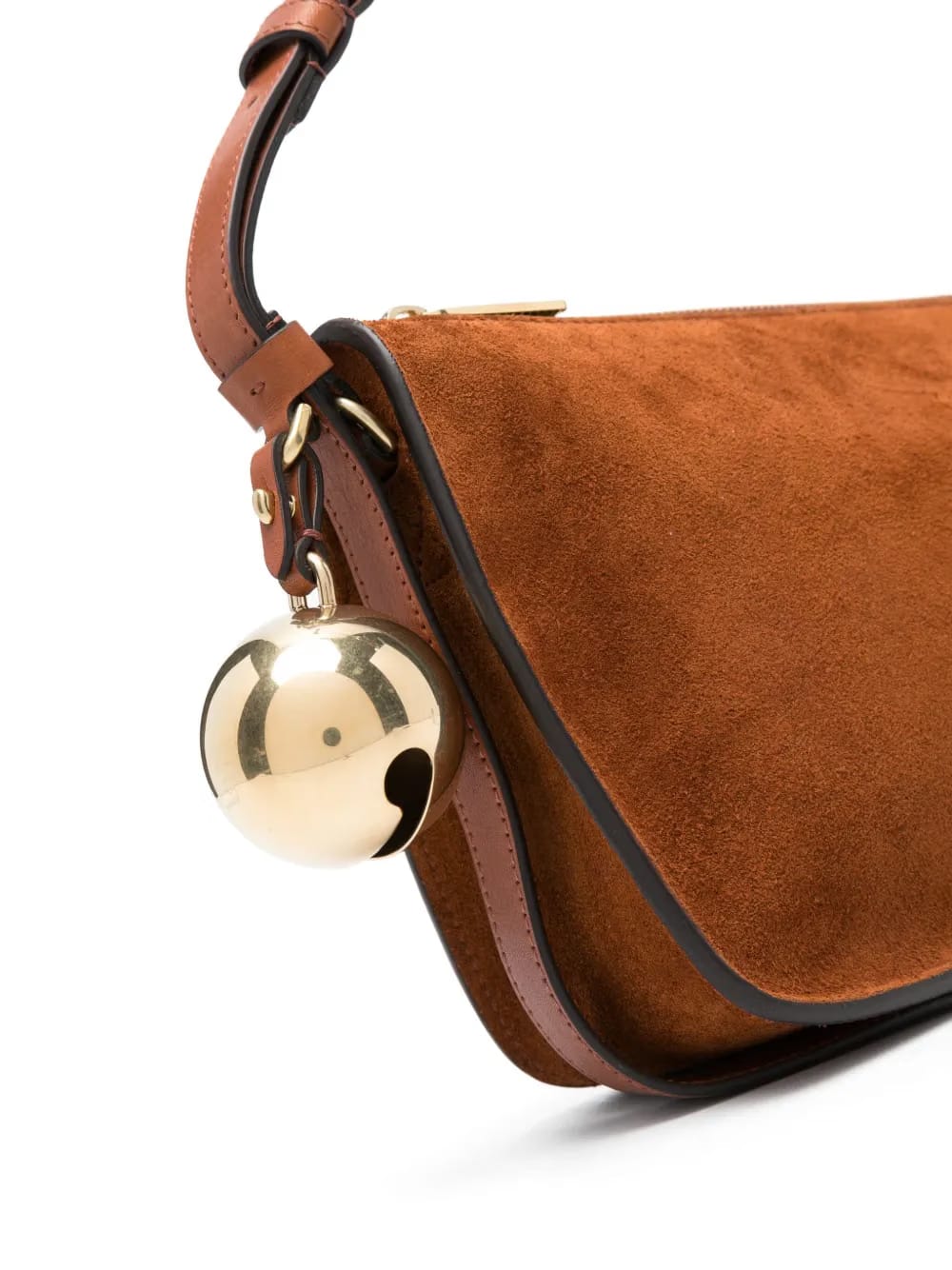 Shield Sling suede shoulder bag