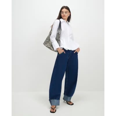 White Long Sleeve Peplum Shirt