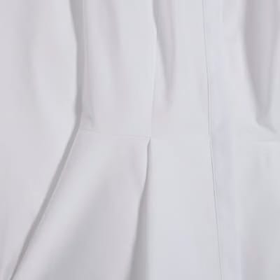 White Long Sleeve Peplum Shirt