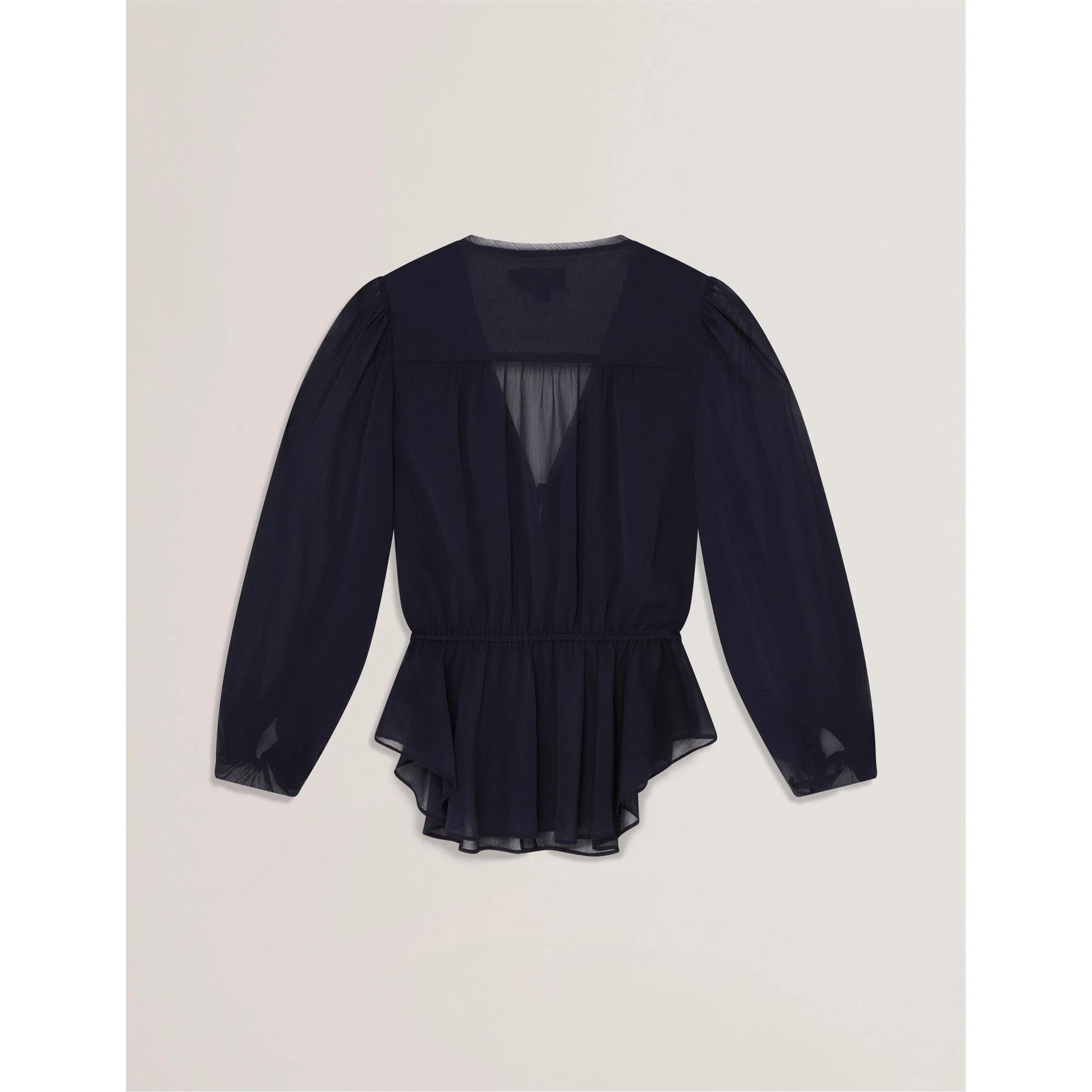 Woven Print Long-Sleeve Blouse