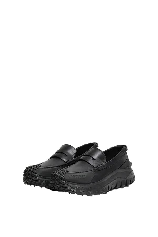 Moncler Trailgrip Leather Loafers Black