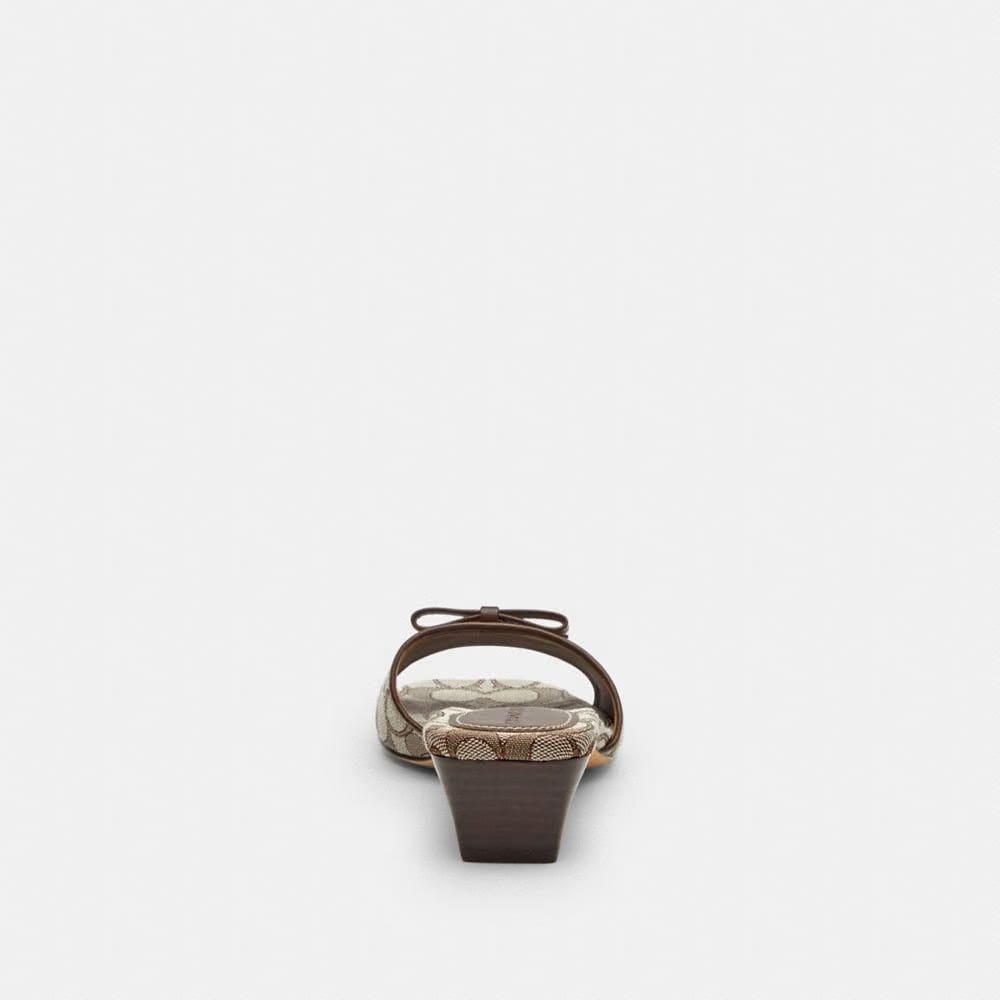 Bow Kitten Heel Sandal In Signature Jacquard