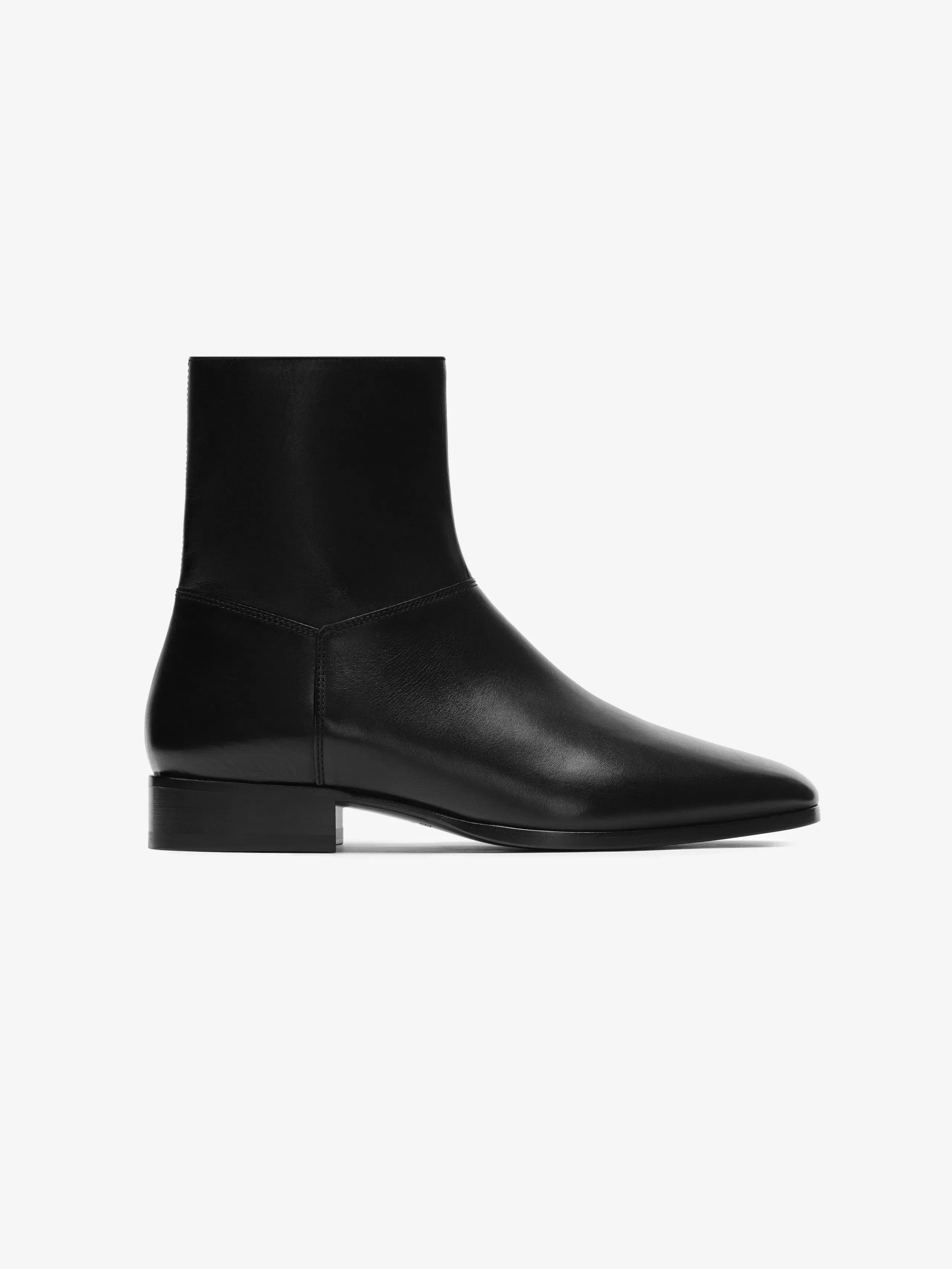Essentials Leather Ankle Boot Black