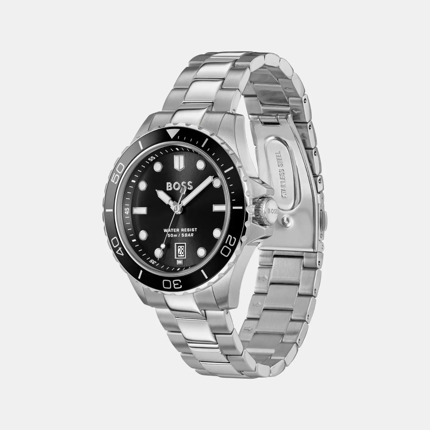 Boss Troper Sport Men Quartz Black Dial Analog Stainless Steel Watch 1514295