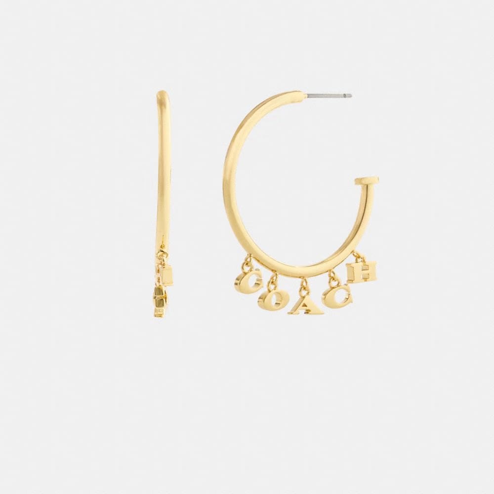 Coach Charms Hoop Earrings