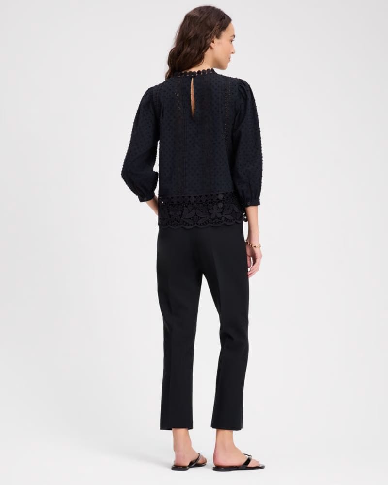 Guipure Lace Trim Blouse