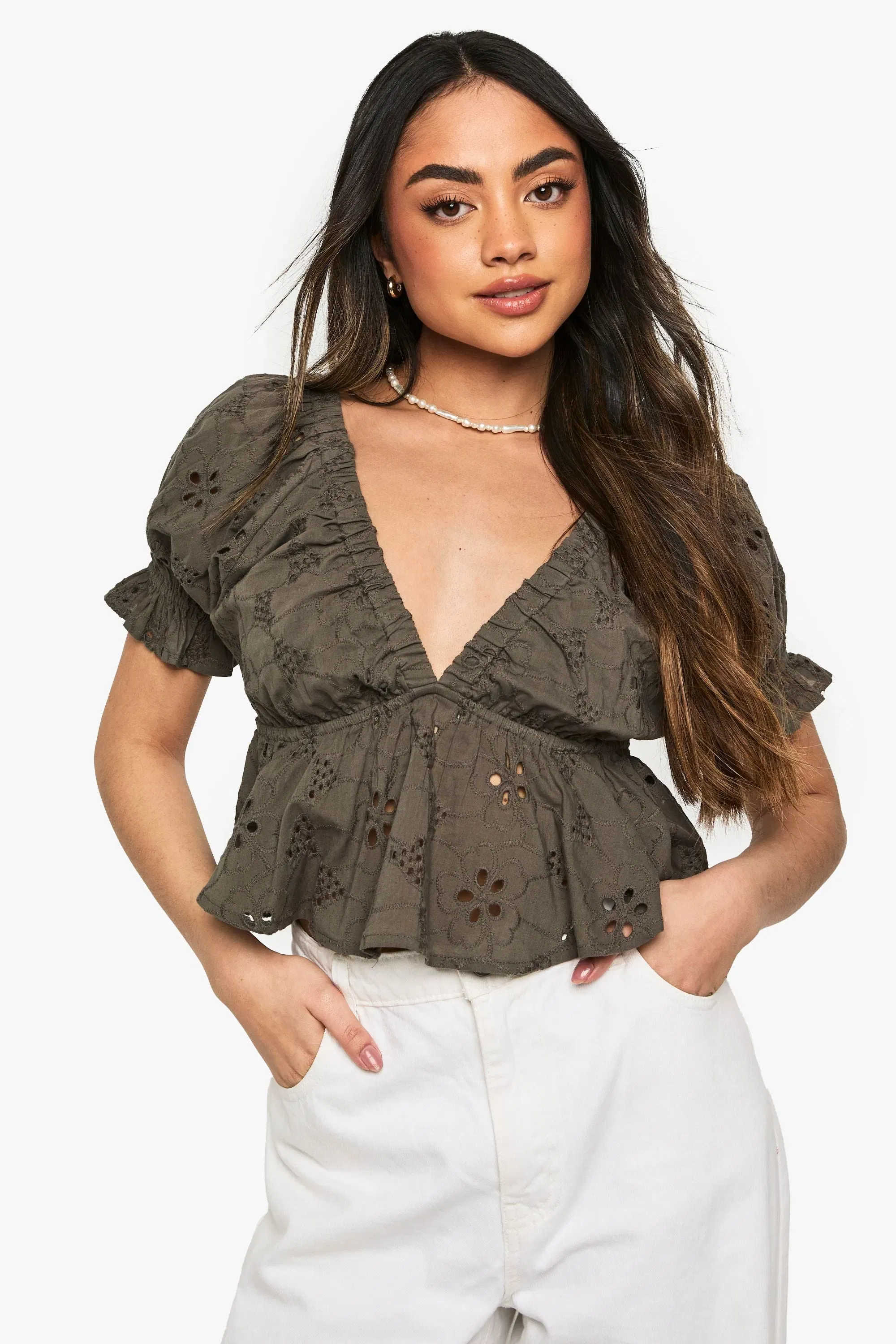 Broderie Smock Top