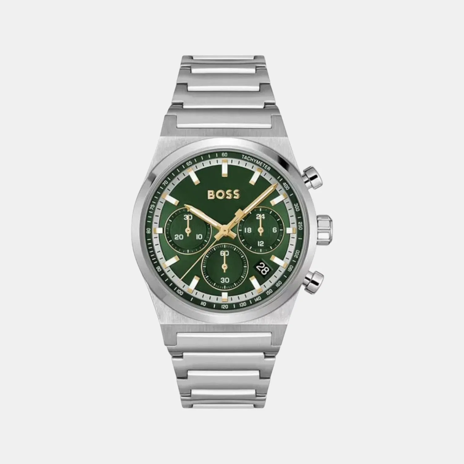 Boss Candor Chrono Men Quartz Green Dial Chronograph Stainless Steel Watch 1514220