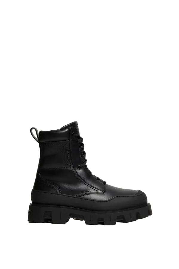 Moncler Peak Path Leather Lace-Up Boots Black