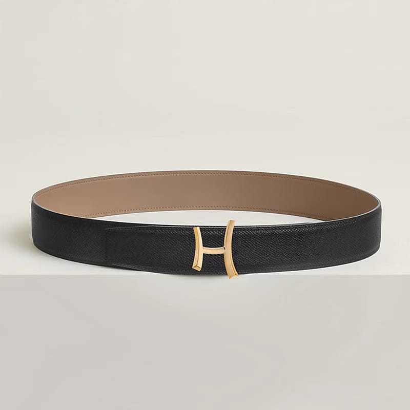 Script belt buckle & Reversible leather strap 38 mm