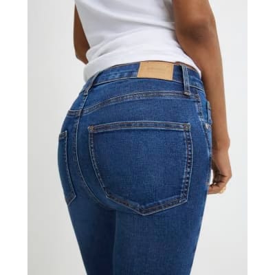 Blue Skinny Fit Capri Jeans