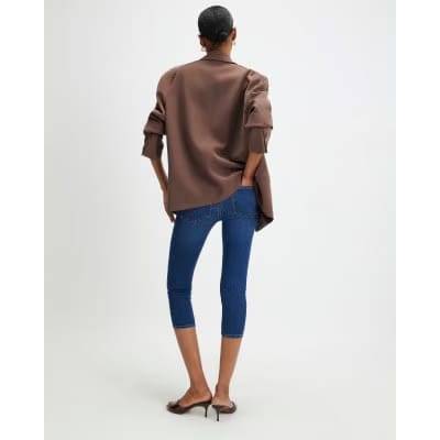Blue Skinny Fit Capri Jeans