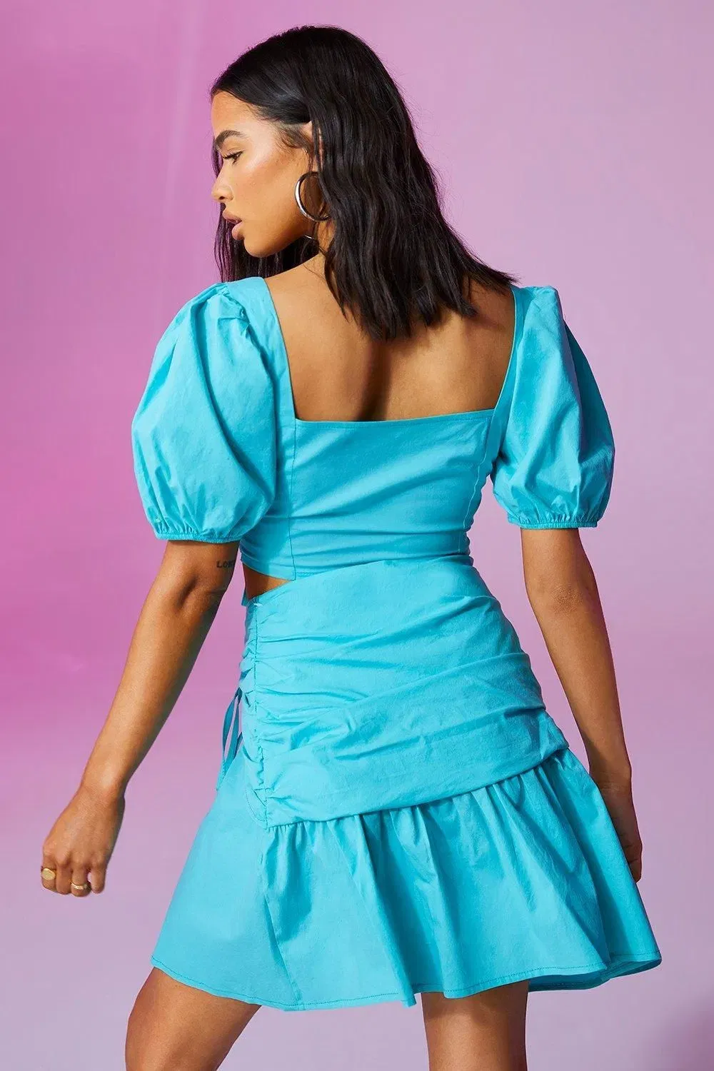 Puff Sleeve Caged Corset Top