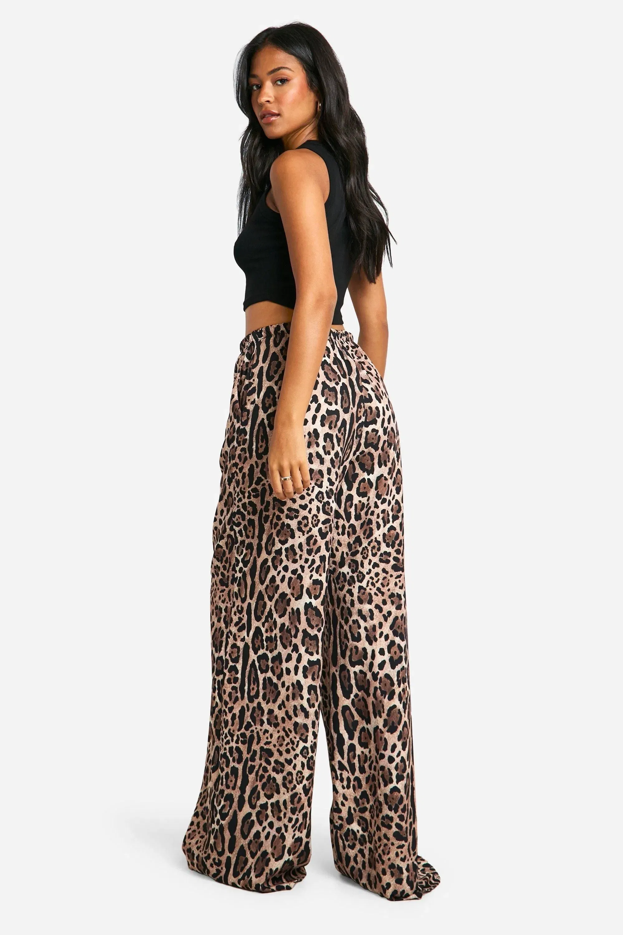 Tall Animal Print Wide Leg Trouser