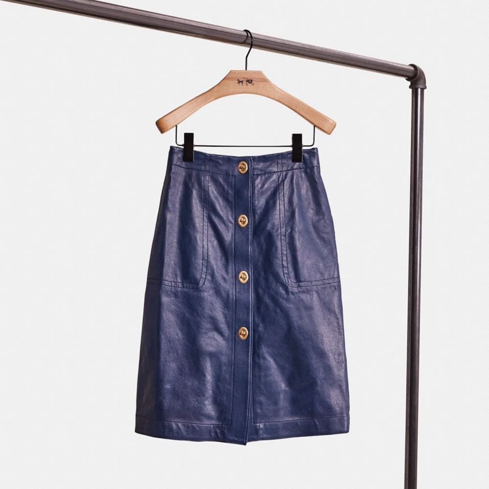 Restored Leather Skirt With Turnlocks
