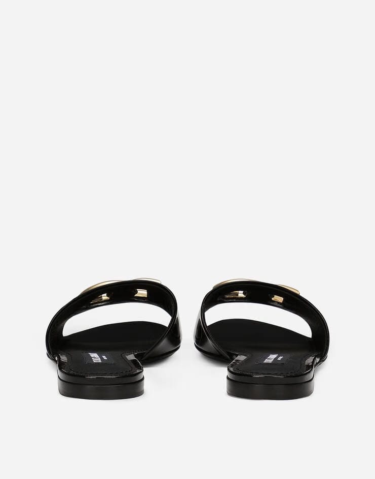 Polished calfskin sliders
