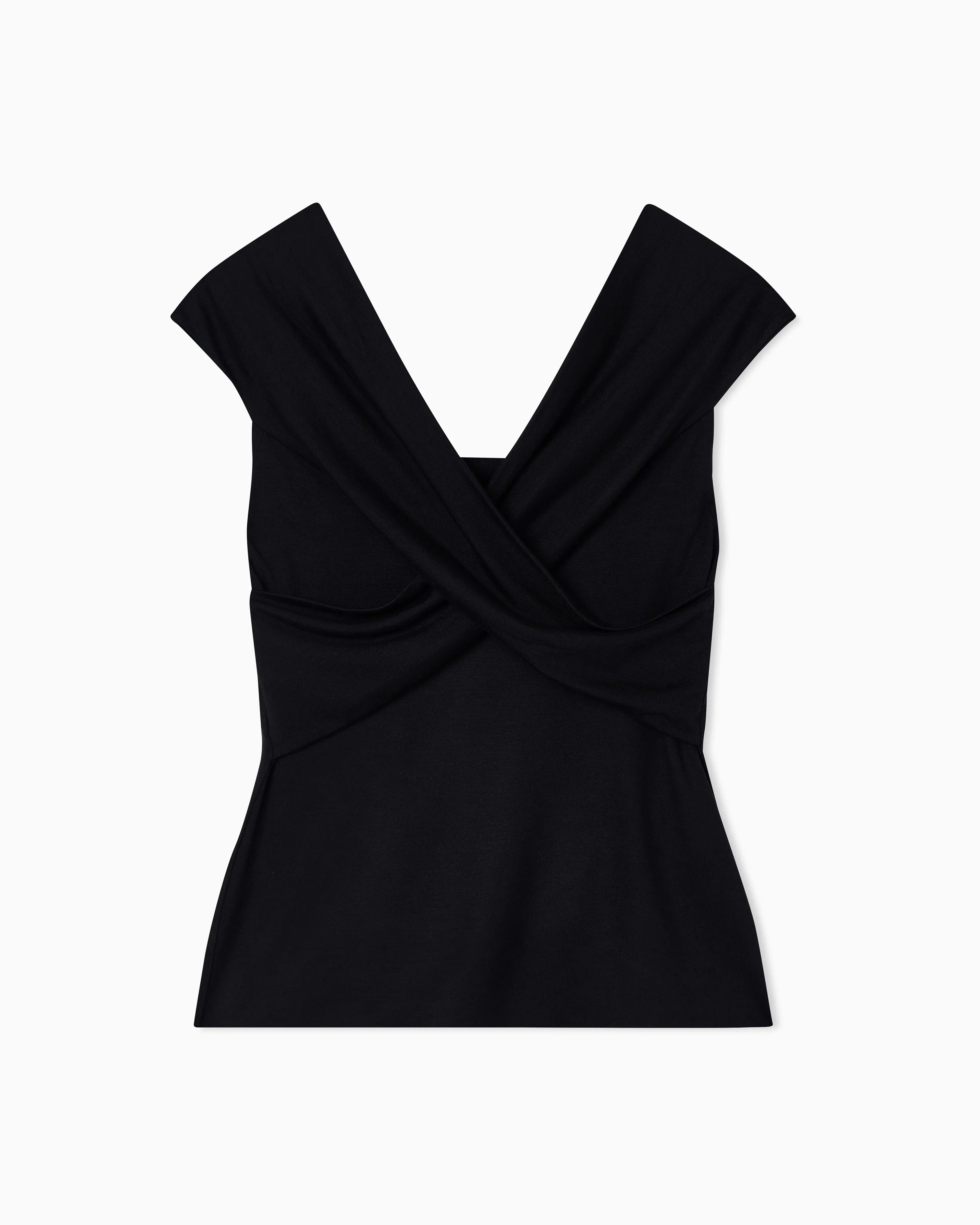 Emporio Armani Criss-crossed, stretch-jersey top