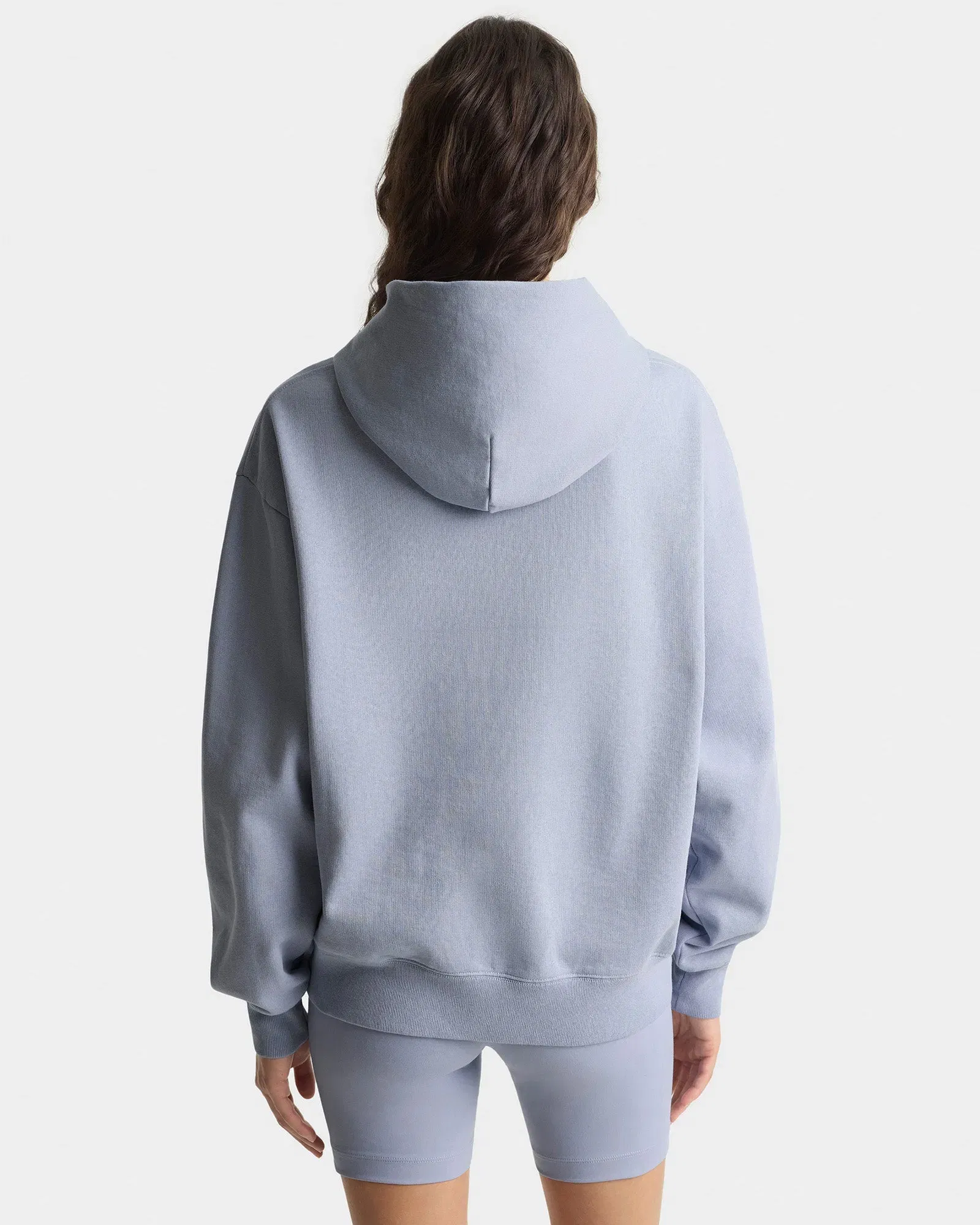 Signature Logo Embroidered Hoodie - Faded Blue/Navy