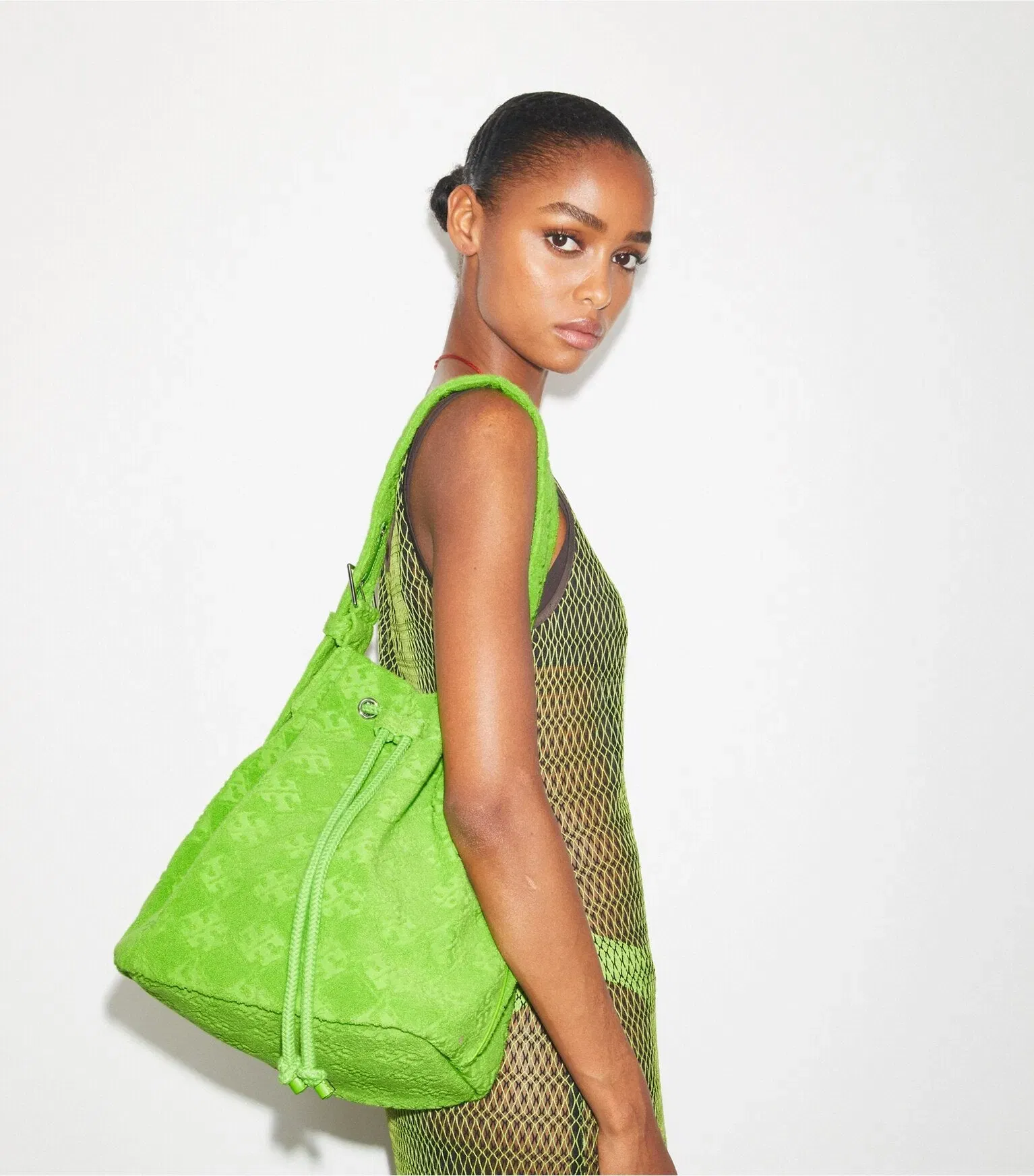T Monogram Terry Oversized Bucket Bag