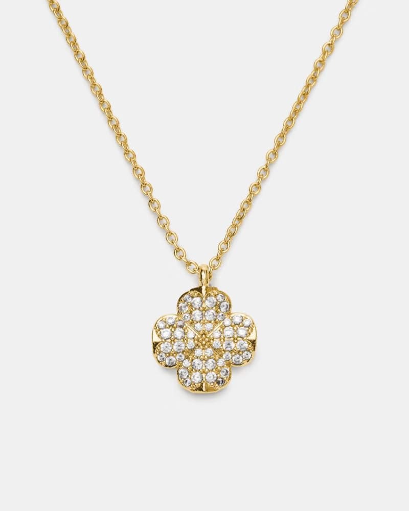Spade Flower Pave Mini Pendant