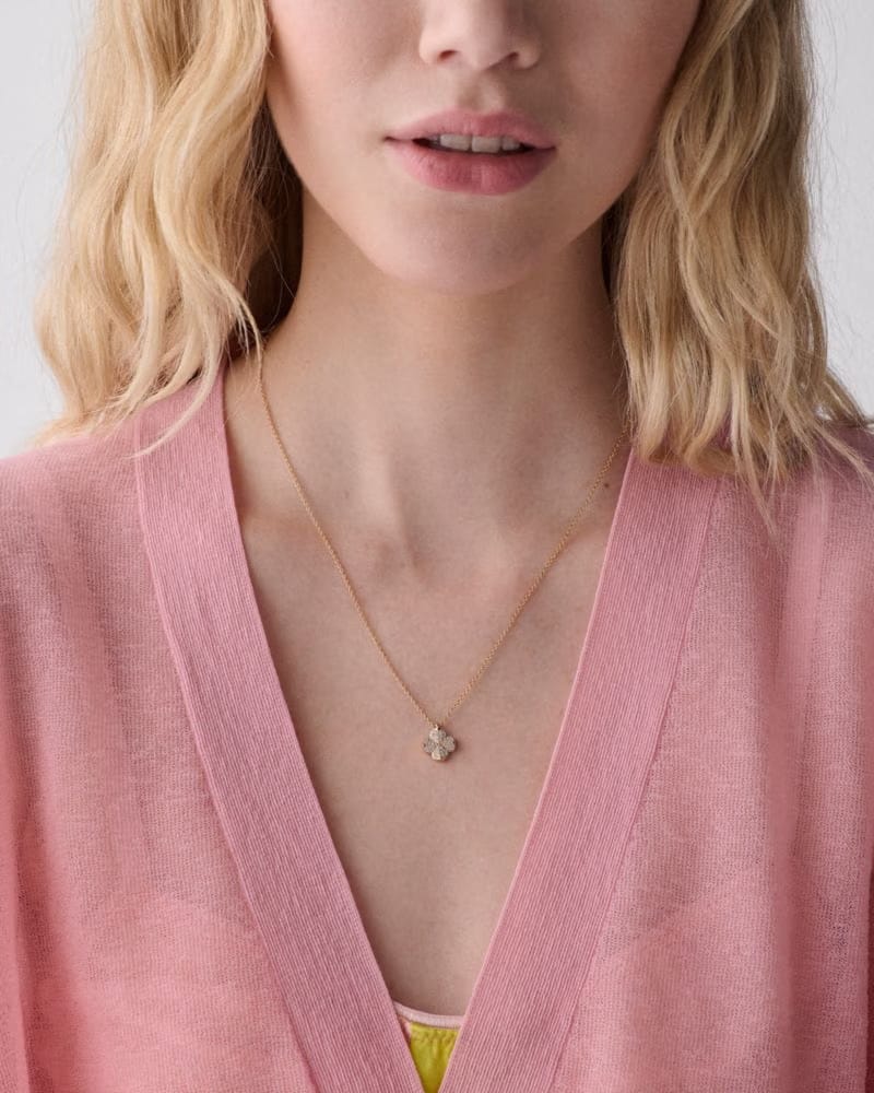 Spade Flower Pave Mini Pendant