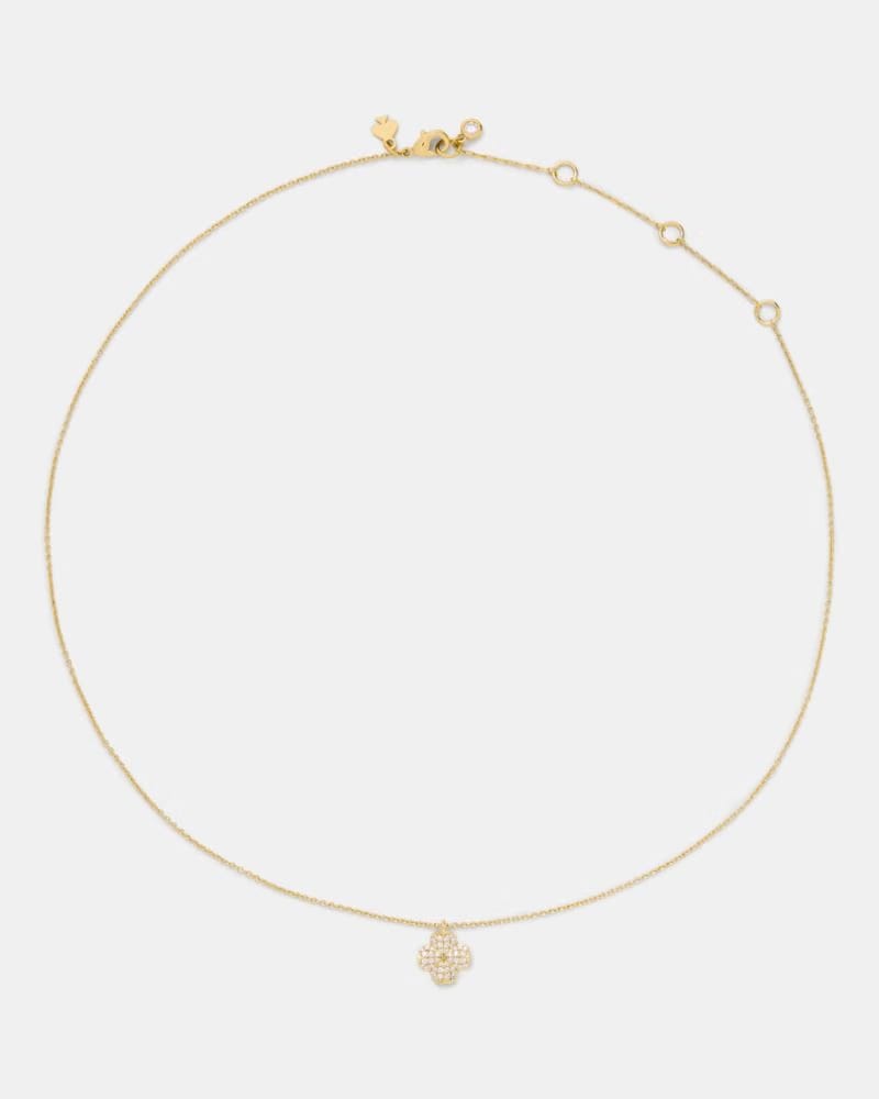 Spade Flower Pave Mini Pendant