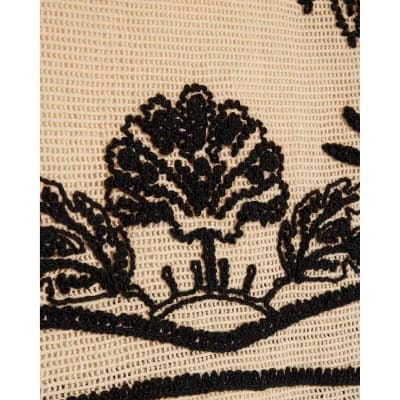 Cream Crochet Palm Print Boxy Top