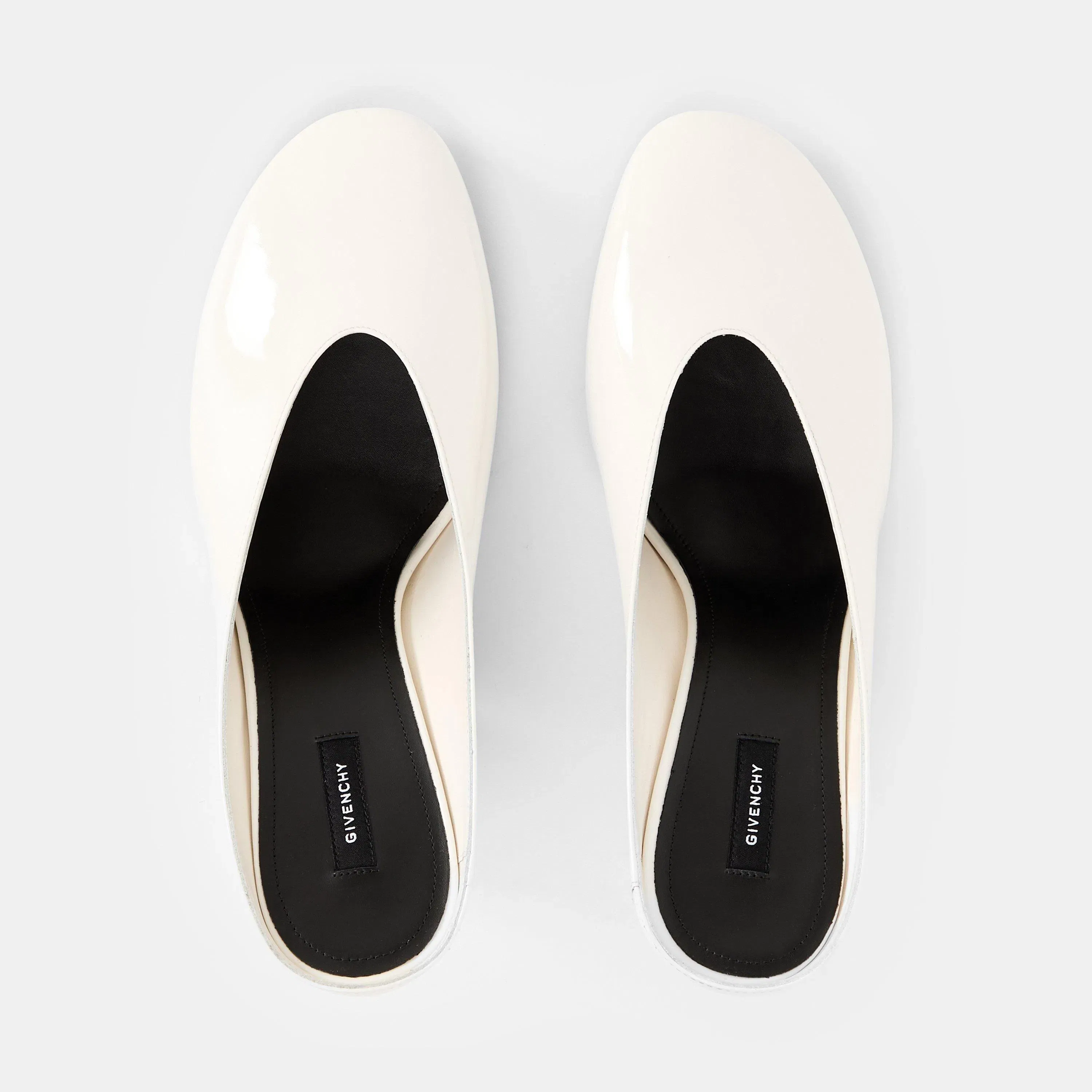 Leather Block Heel High Heeled Mules