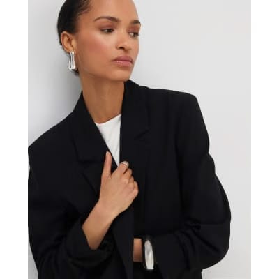 Black Single Breasted Blazer