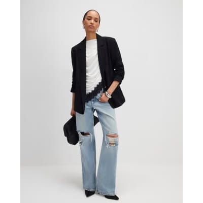 Black Single Breasted Blazer