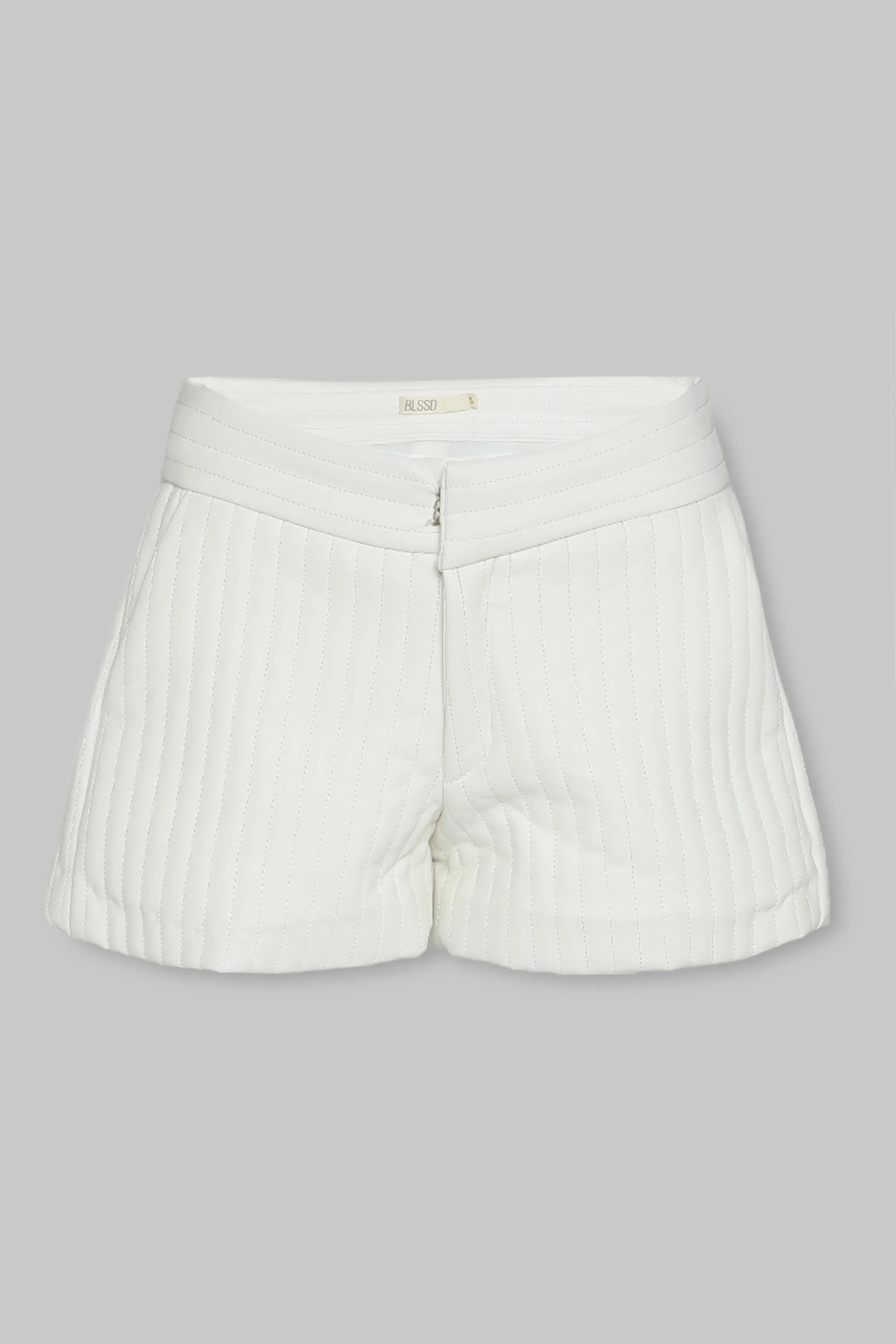 RIBBED VEGAN LEATHER SHORTS