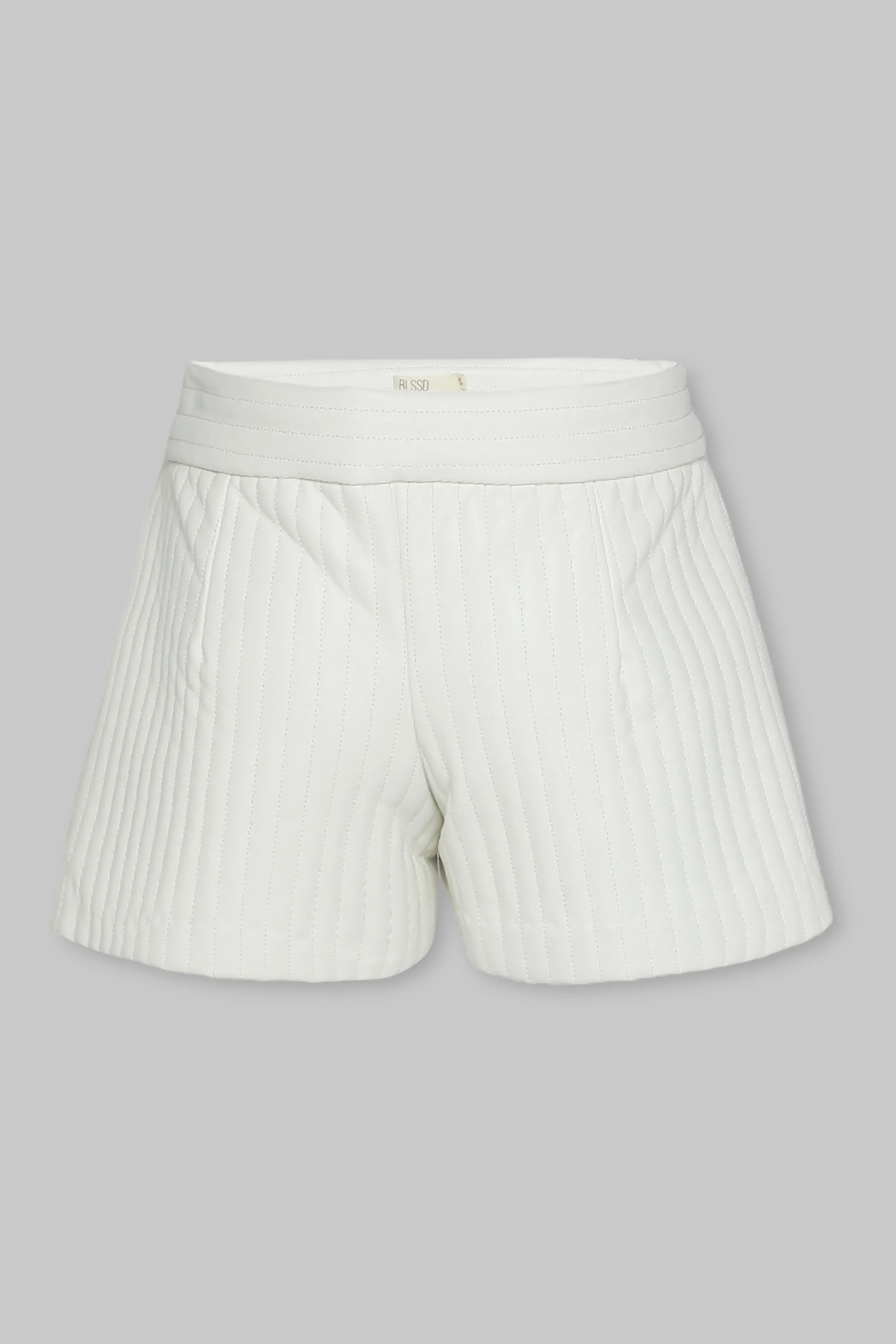RIBBED VEGAN LEATHER SHORTS