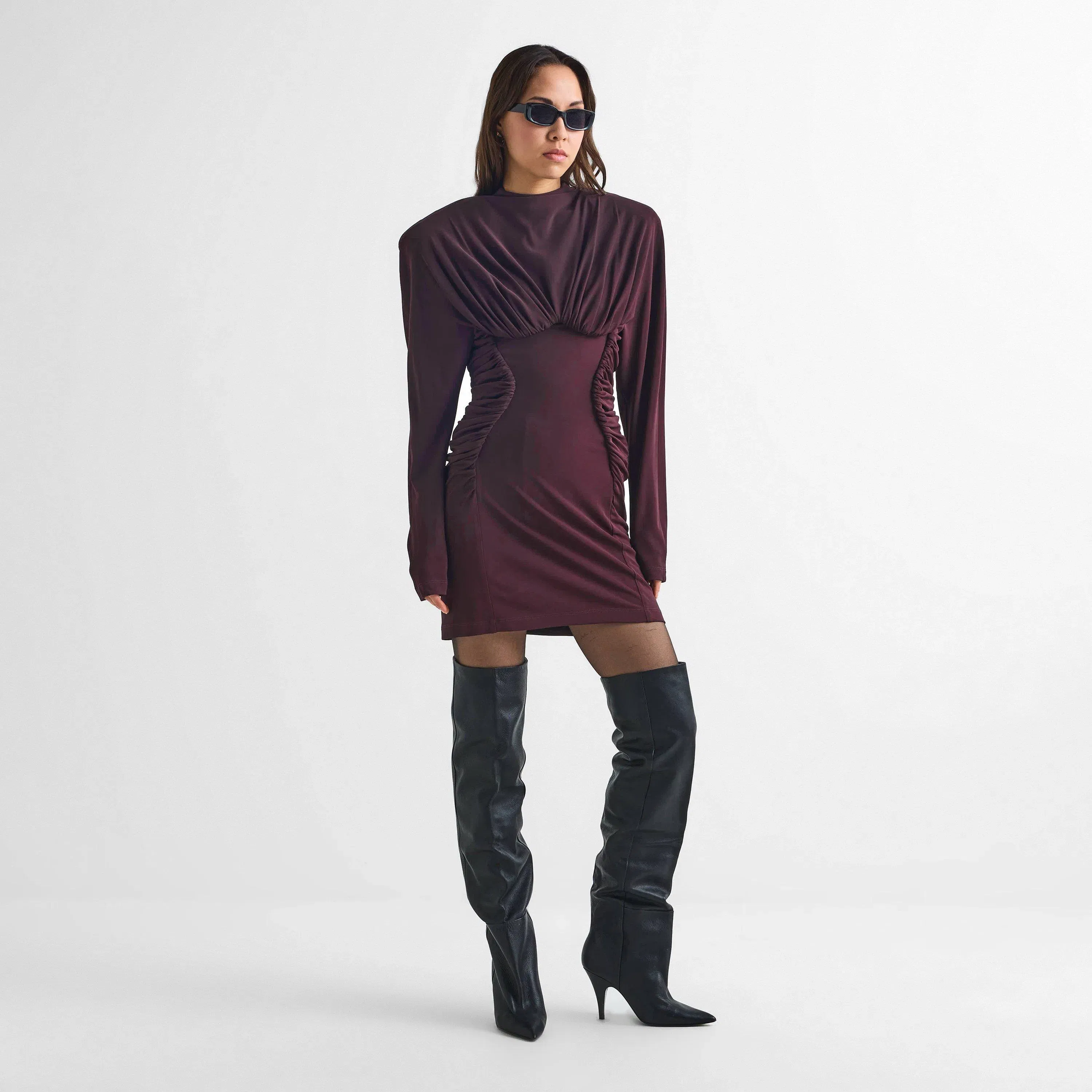 Long Sleeve Jersey Mini Dress