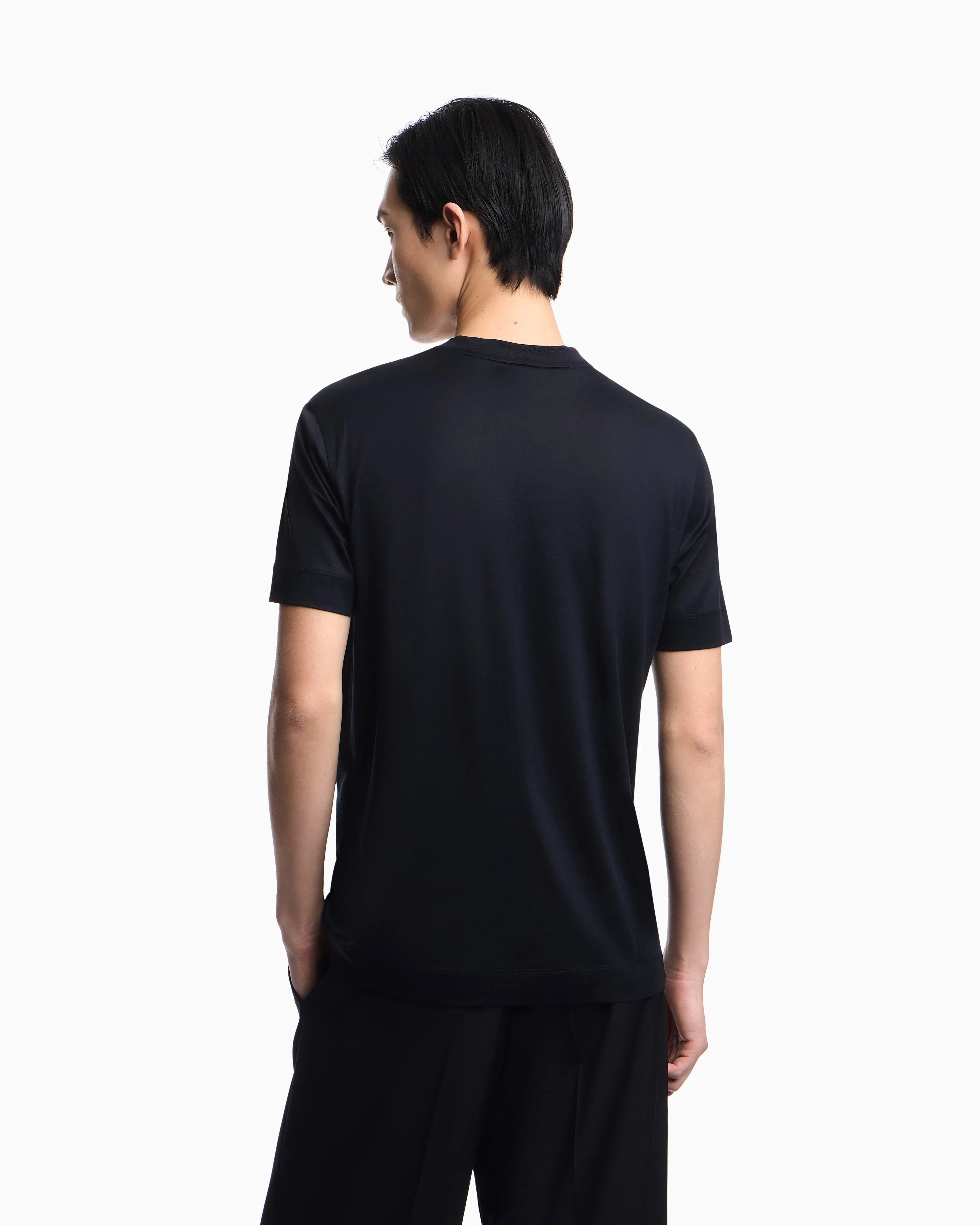 Emporio Armani Slim-fit Lyocell-blend jersey T-shirt with logo patch