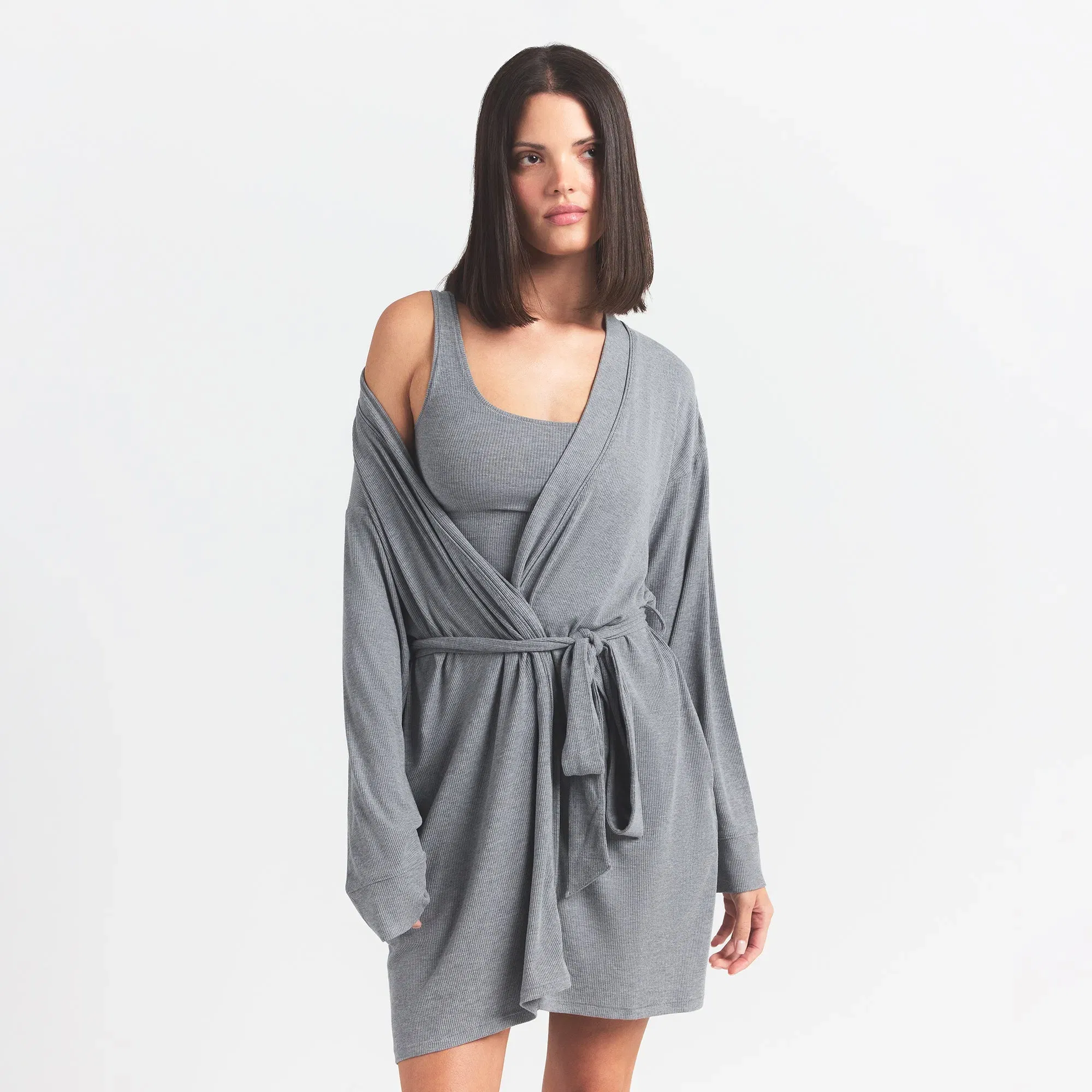 SOFT LOUNGE ROBE | HEATHER GREY