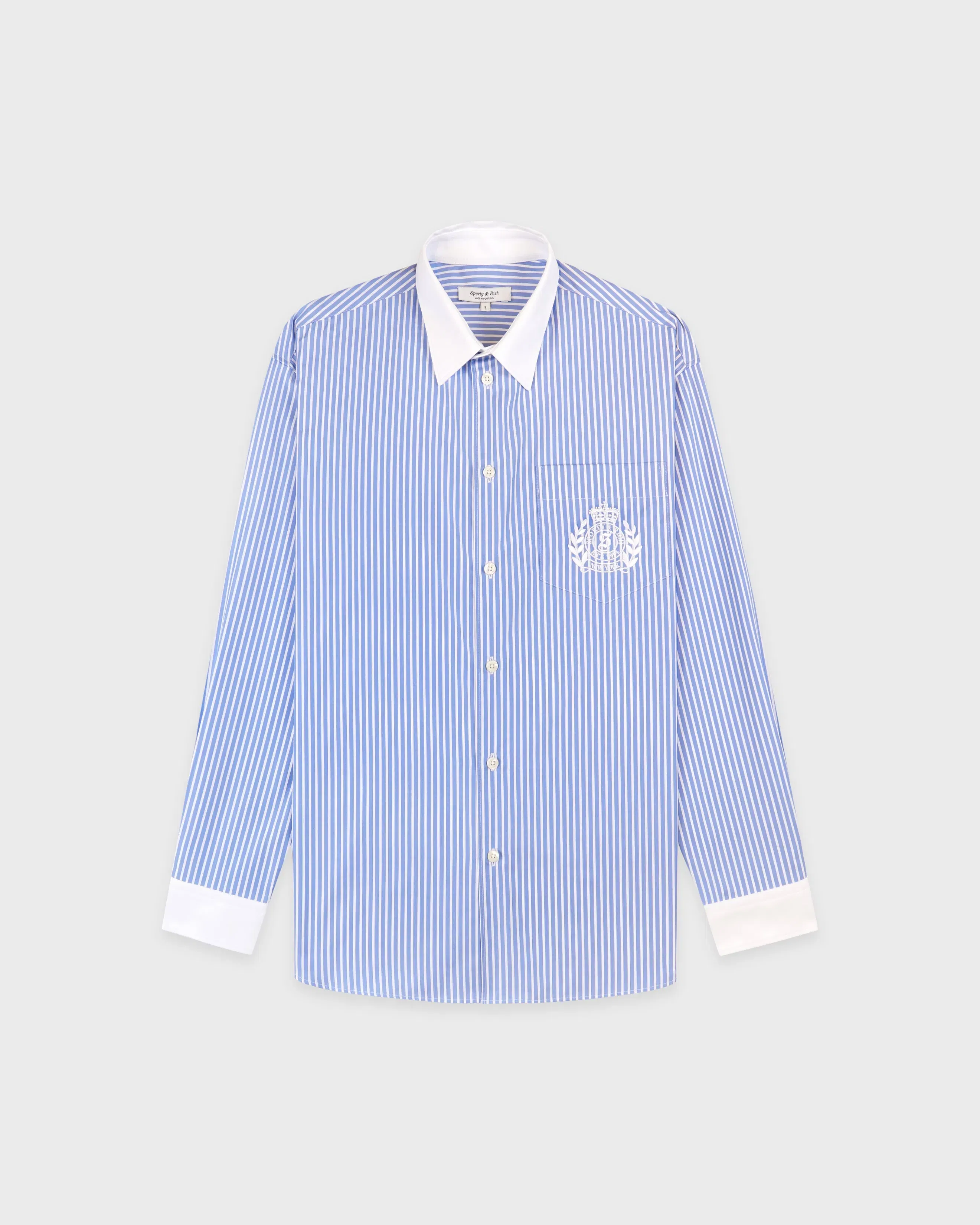 NY Crest Oversized Shirt - Navy Stripe