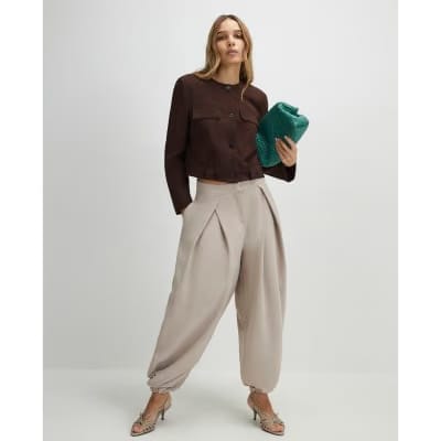 Brown Structured Boxy Trophy Jacket