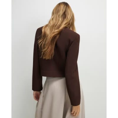 Brown Structured Boxy Trophy Jacket