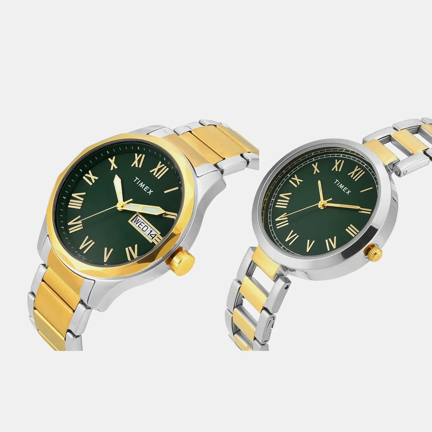 Timex Trendline Couple Quartz Dial Analog Stainless Steel Watch Tw00Pr340